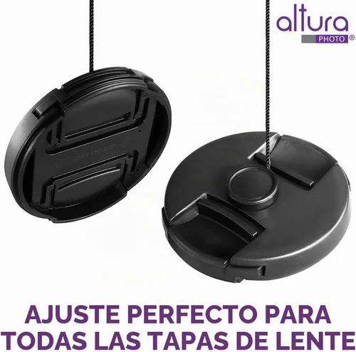 Vista 3 de Soporte para tapa de lente Altura Photo 5 piezas + paño de limpieza Premium MagicFiber.