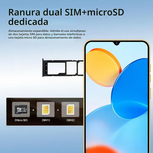 Vista 4 de I25+ Ultra Desbloqueado Teléfono Android 14, Octa-core Smartphone Celular, Batería de 6800mAh Carga Rápida, Pantalla FHD+ de 6.3", 4GB+128GB, Cámara