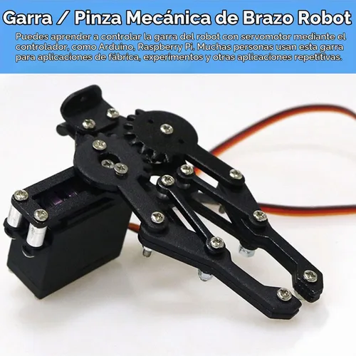 Vista 5 de Garra mecánica de robot de metal de alta calidad/brazo de abrazadera/pinza con servo de alto par, pieza de robótica/modelo de accesorios