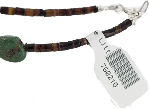 Vista 5 de $340Tag Collar Nativo Americano de Plata Navajo Turquesa Natural 750210 Hecho por Loma Siiva, Metal Piedra, turquesa estabilizada
