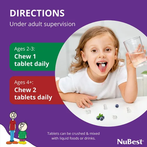 Vista 3 de NuBest Tall Kids - Ayuda a los niños a crecer y desarrollarse saludablemente - Apoyo a la inmunidad y la fuerza ósea - Multivitaminas y minerales