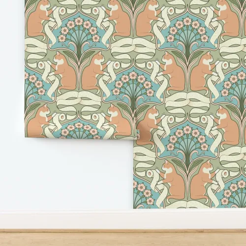 Vista 4 de Spoonflower Papel tapiz de arte caprichoso para despegar y pegar