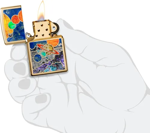 Vista 5 de Encendedores Zippo espaciales Fusión de latón pulido