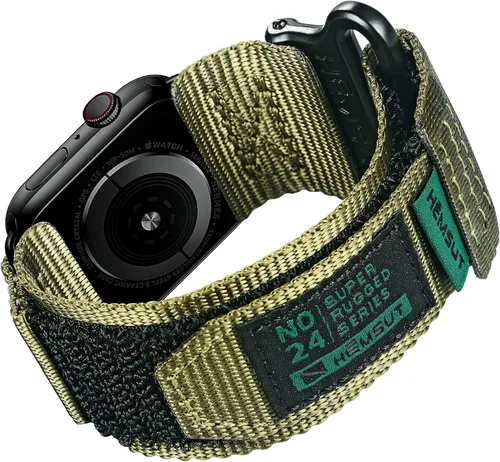 Vista 22 de Hemsut Compatible con Correa de Apple Watch, Correa Deportiva de Nylon Super Resistente con Diseño de Bucle Tejido para iWatch
