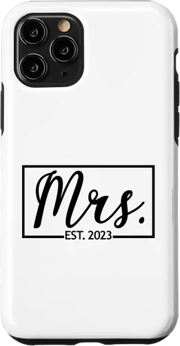 Vista 29 de iPhone 16 Mrs. Est. 2023 Casado luna de miel esposa señor a juego caso de boda