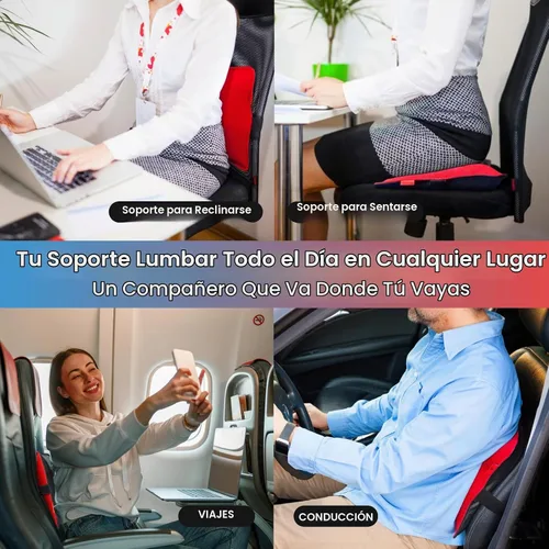 Vista 13 de Vitalizador de espalda – Soporte lumbar de coche para asiento de conducción – Almohada de coche para asiento de conducción – Soporte lumbar