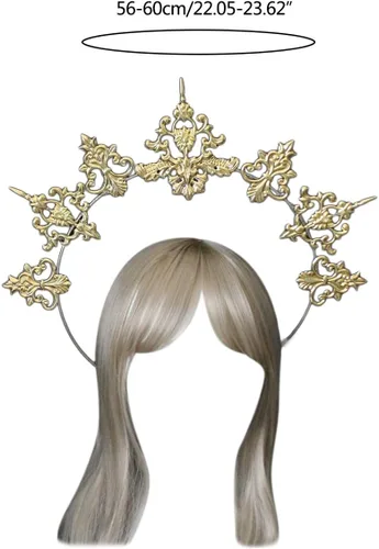 Vista 4 de DGFJY Festival Hair Accessories Women Students Halloween Hairband Cosplay Angel Aureole Headbands Performances Hair Hoop Hair