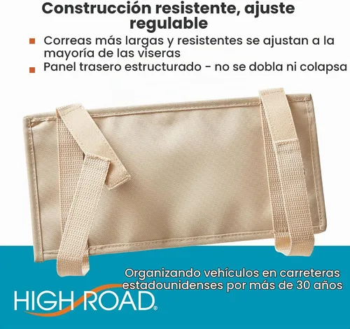 Vista 6 de High Road Organizador de visera de coche y soporte para documentos para Beige Bronceado