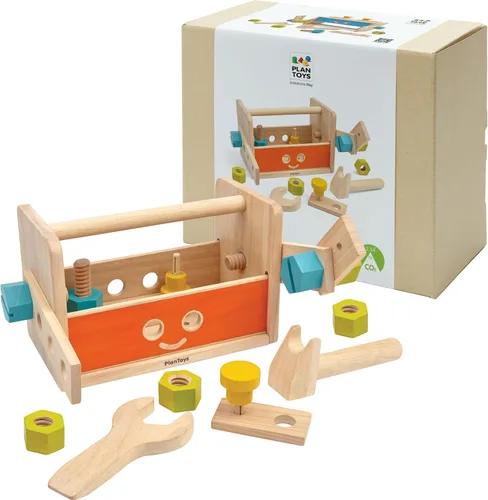 Vista 10 de PlanToys® Nuts & Bolts Wooden Toy for Kids Ages 2+ Montessori STEM Set Tuercas y pernos