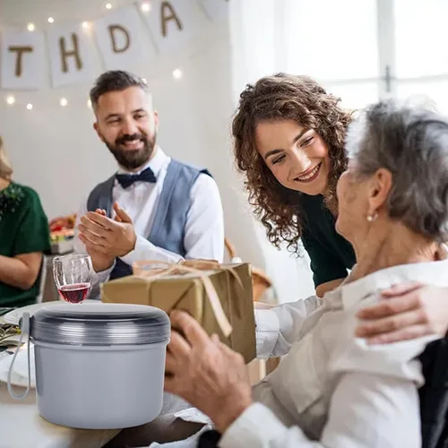 Vista 7 de Estuche de baño de dentadura, taza de dentadura sin fugas, caja de dentadura de gran capacidad, almacenamiento portátil para todo tipo de dentaduras