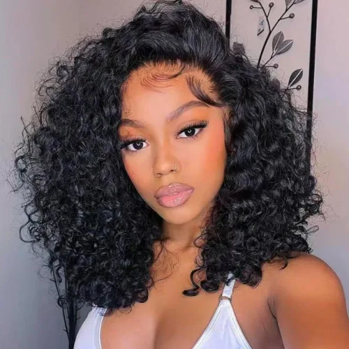 Vista 11 de Media peluca de cabello humano rizado crespo densidad 200 3 en 1 sin costuras volteable con diadema peluca de cabello humano sin pegamento usar