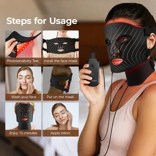 Vista 11 de Terapia de luz roja para cara, terapia de luz de máscara facial LED