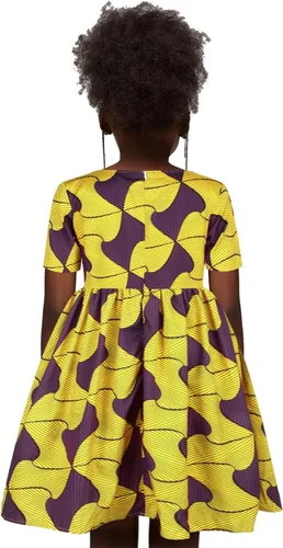 Vista 4 de ZHICHUANG Ankara Princess - Trajes redondos para niñas de 16 años vestidos de bebé Dashiki para niñas talla 10
