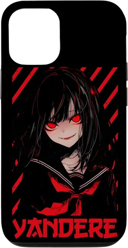 Vista 28 de Funda para iPhone 16 Yandere Anime Girl Kawaii Emo Goth Otaku Anime Manga Lover
