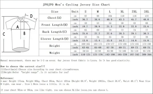 Vista 3 de JPOJPO Maillot de ciclismo para hombre, camisetas de ciclismo S-3XL, poliéster, cremallera reflectante, 4 bolsillos
