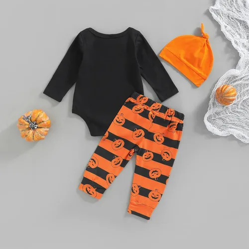 Vista 6 de Conjunto de 3 piezas de ropa de Halloween para recién nacidos, ropa de Halloween para bebé niño y niña