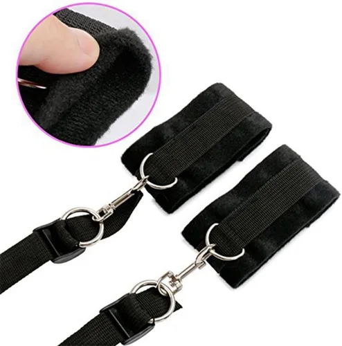 Vista 6 de Kit sexual para parejas debajo de la cama King, correas y restricciones sexis ajustables para amarrar debajo del colchón para parejas adultas