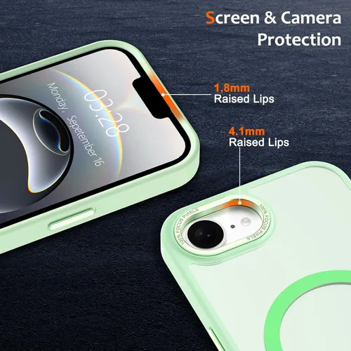 Vista 1179 de Anuck - Funda magnética para iPhone 11 compatible con MagSafe, carcasa trasera mate translúcida dura, borde de TPU, delgada, resistente a impactos