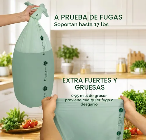 Vista 2 de ANECO Bolsas compostables para residuos de alimentos de 13 galones, 50