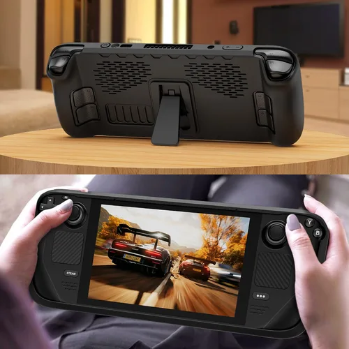 Vista 7 de Cooget - Funda protectora de poliuretano termoplástico con soporte y protector de pantalla a prueba de golpes antideslizante anticolisión