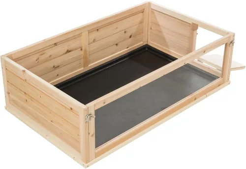 Vista 6 de Trixie Carrera de madera de interior para animales pequeños con vista, corralito para tortugas, conejillos de indias, hámsters