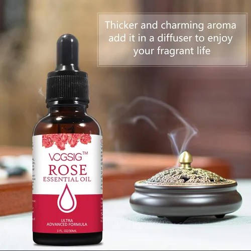 Vista 7 de Aceite Esencial de Rosa 1.0 fl oz - Aromaterapia, Hidratante de la Piel, Anti-Envejecimiento, Reduce la Pigmentación, Absorbido Rápidamente