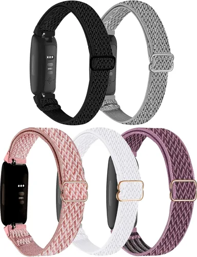 Vista 8 de Paquete de 5 bandas elásticas de nailon compatibles con Fitbit Inspire 3/Inspire 2/Inspire HR/Inspire, correa deportiva de repuesto ajustable Onda