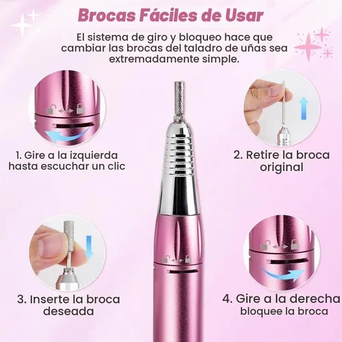 Vista 2 de Biutee Colector de polvo de uñas 5 en 1, taladro de 30000 RPM y lámpara LED