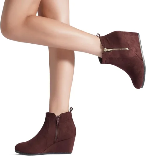Vista 7 de DREAM PAIRS Women's Suede Low Wedges Ankle Boots