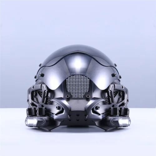 Vista 3 de Marikito Cyberpunk - Máscara futurista, máscara tecnológica, máscara de ciencia ficción, máscara gótica para Halloween, cosplay, máscara de disfraz