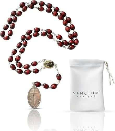 Vista 10 de SANCTUM VERITAS Saint Faustina Kowalska True Relic Chaplet Apostle Divine of Mercy Miraculous Medal Jesus I Trust in You Chaplet Three O' Clock