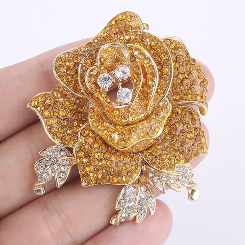 Vista 3 de EVER FAITH Broche de flores de cristal austriaco para mujer