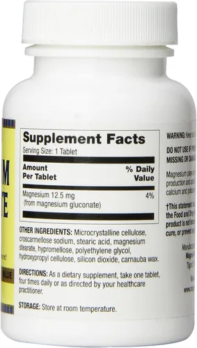 Vista 3 de Optimum Tabletas de gluconato de magnesio, 250 mg, 100