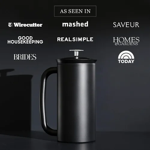 Vista 7 de ESPRO - Prensa francesa P7 - Cafetera y tetera aislada de acero inoxidable de doble pared con microfiltro - Mantiene las bebidas calientes durante