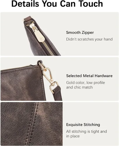 Vista 4 de BOSTANTEN Monederos pequeños para mujer, bolsos cruzados de cuero, monederos de mano sobre