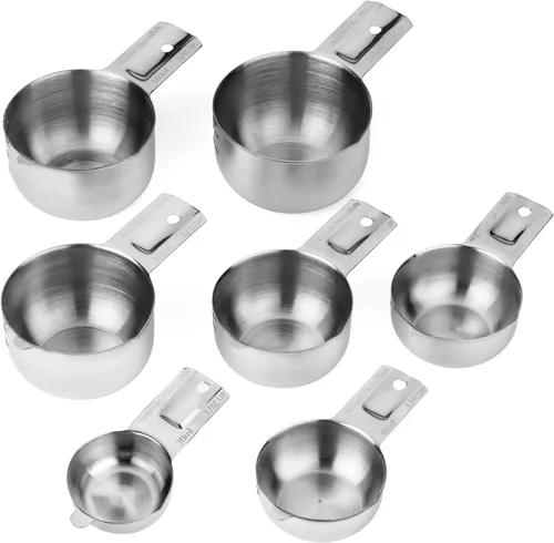Vista 2 de Hudson Essentials Juego de tazas medidoras de acero inoxidable - Juego apilable con boquilla