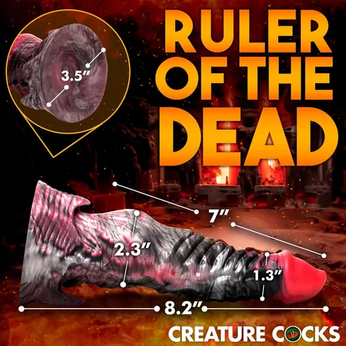 Vista 4 de CREATURE COCKS Hades - Consolador de silicona para hombres, mujeres y parejas. Consolador de criatura de fantasía, base de ventosa fuerte. Texturas