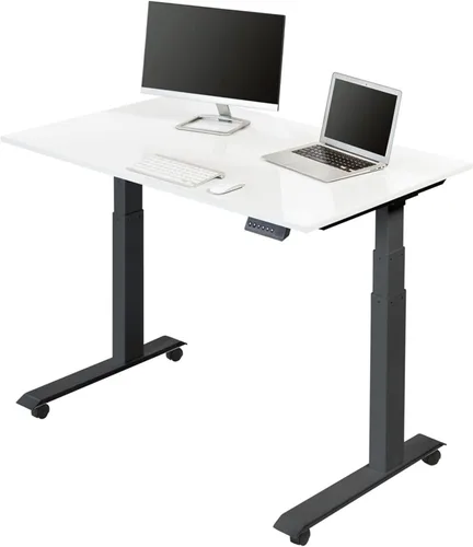 Vista 11 de Stand Up Desk Store Escritorio eléctrico de altura ajustable con memoria programable (marco negro/parte superior negra mate, 48 pulgadas de ancho)
