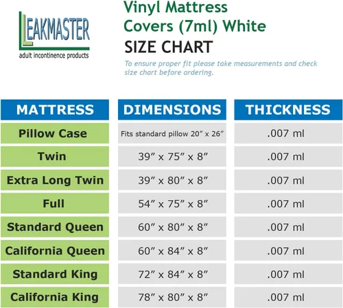 Vista 2 de LeakMaster - Funda de colchón ajustable para incontinencia de tamaño individual – Protege tu cama de orina, derrames y daños, vinilo suave grueso