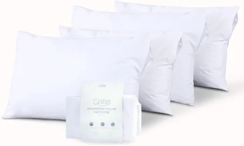 Vista 9 de Juego de 2 protectores de almohada impermeables de tamaño estándar, funda de almohada de microfibra suave con cremallera, funda de almohada