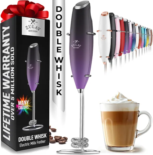 Vista 280 de Zulay Milk Boss Espumador de leche potente manual, hace espuma para latte, batidor para mezclar bebidas, café, miniespumador para capuchino, frappé