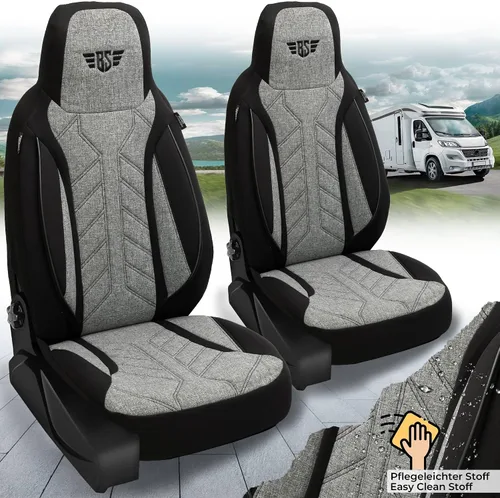 Vista 4 de BREMER SITZBEZÜGE Motorhome seat covers for Knaus Live TI PLKT201 PLKT201 - Negro/Gris
