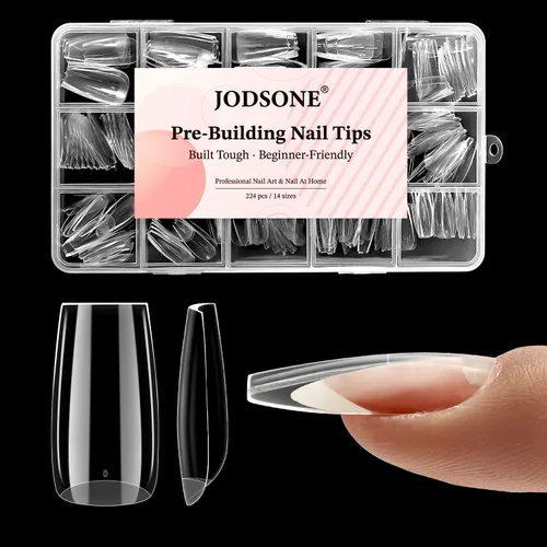 Vista 12 de JODSONE Gel de pegamento de uñas 4 en 1 de 0.5 onzas líquidas para puntas de uñas, pegamento de extensión de larga duración para puntas de uñas