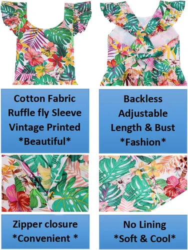 Vista 279 de Vestido de verano para niña, de algodón, con diseño floral