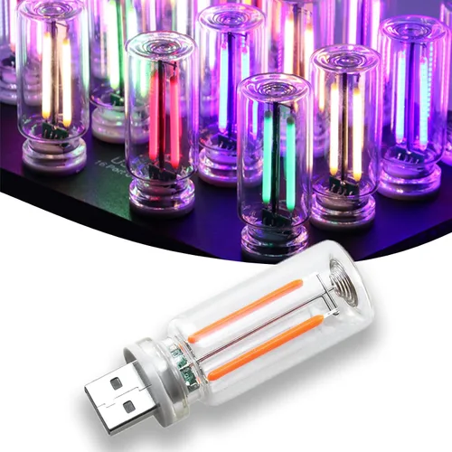 Vista 11 de Luz nocturna retro USB, luces regulables táctiles, luz nocturna USB enchufable, mini bombilla LED para automóvil, campamento, regalo, fiesta, regalo