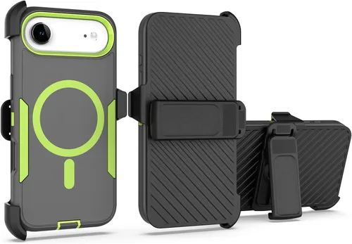 Vista 46 de Funda diseñada para iPhone 16 Pro, magnética, doble protección, resistente y duradera, compatible con MagSafe, clip trasero desmontable, a prueba