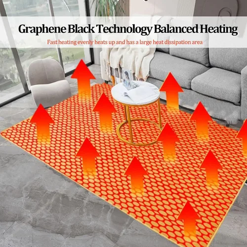 Vista 2 de Heated Mats Floor, Waterproof Heating Mat for Floor with Adjustable Temperature 12 Hour Timer, Electric Heating Area Rug for Yoga, Easy-Clean(150 *