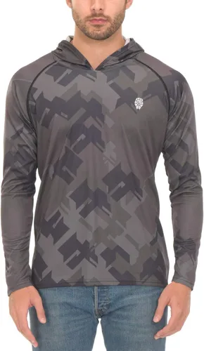 Vista 25 de Camisa de pesca para hombres de manga larga, con protección solar SPF 50+ UV, camiseta tipo sudadera Negro