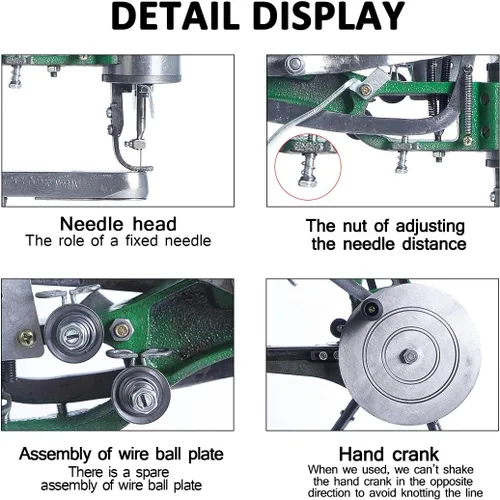 Vista 4 de Máquina de coser de cuero manual, máquina de zapatero a mano, máquina de reparación de costura y reparación de zapatos, máquina de parcheo, máquina