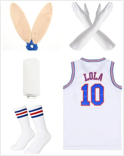 Vista 4 de Lola Jersey #10 Cosplay Movie Jerseys para fiesta de hip hop de los años 90 para hombresmujeres camiseta de baloncesto
